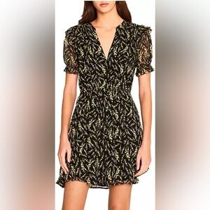 Ba&sh Women's Black Matcha Floral-print Dress, Size Small